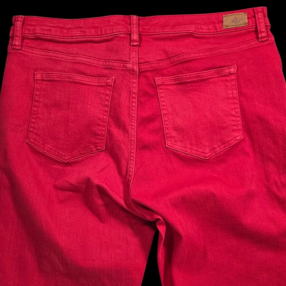 Lauren Ralph Lauren Red Premier Straight Crop Pants Size 14P - Picture 3 of 9